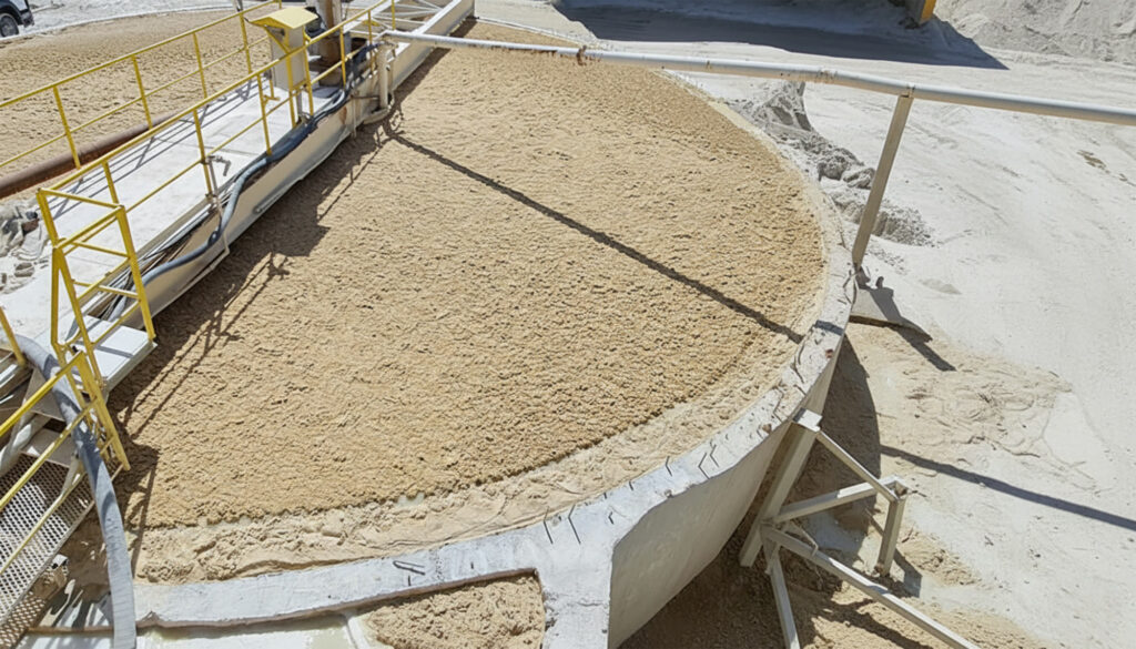 Foam control in mining thickener improving solid-liquid separation performance.
